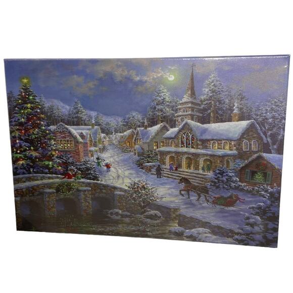 Heaven And Earth Lighted Canvas Item #49851 New Unopened Christmas Town - Picture 1 of 8